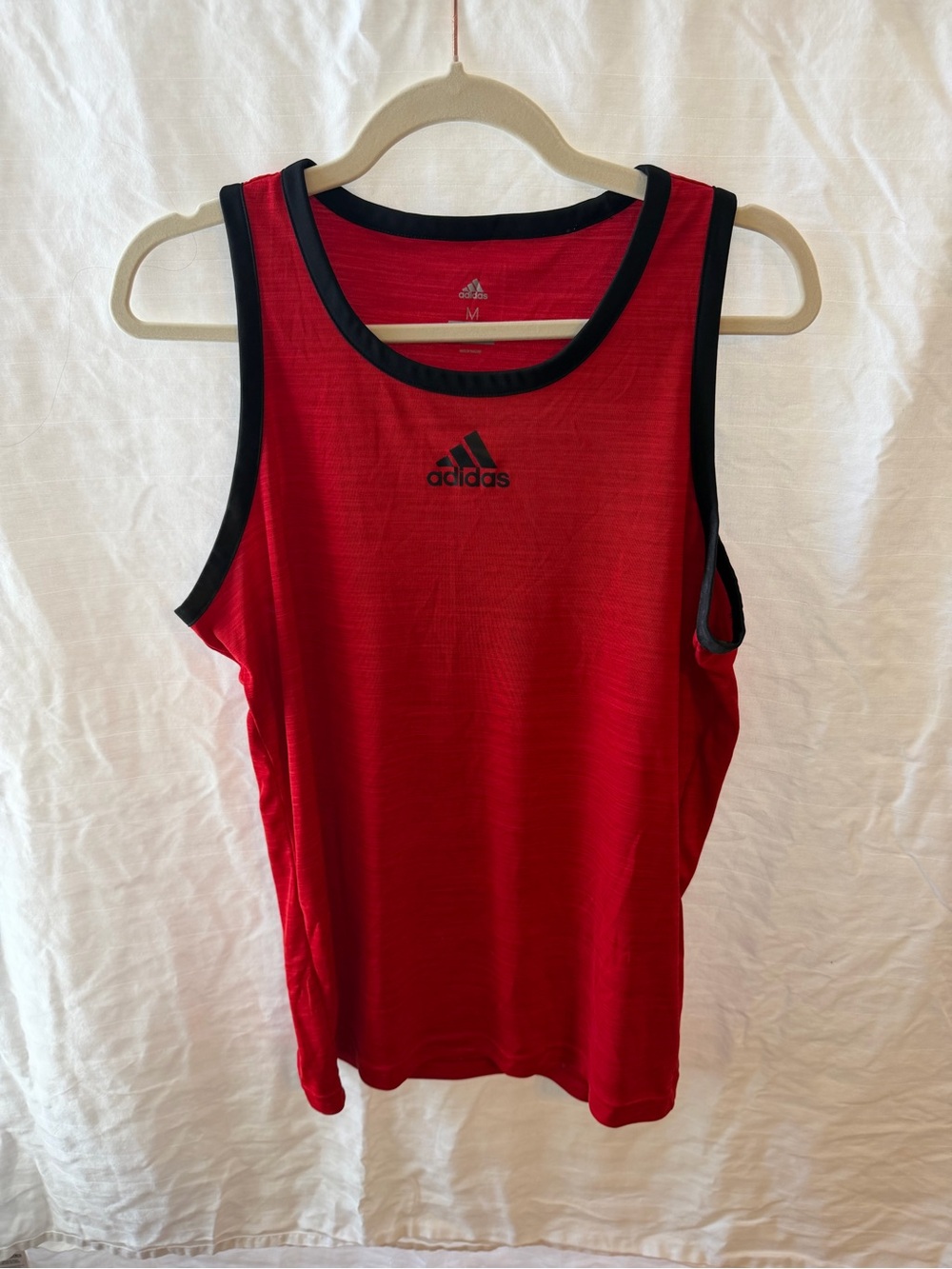 adidas Men’s Red Tank Top with Black Trim